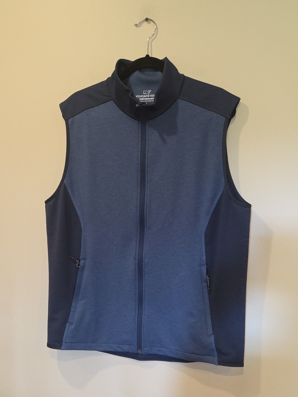 Vineyard Vines Performance Men’s Two-Tone Navy & Blue Zip-Up Vest